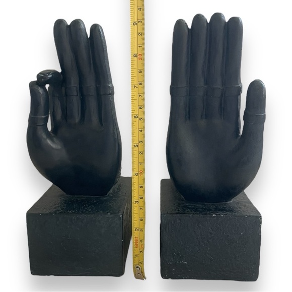Buddha Hand Bookends – Mudra Statue, 9” Zen Decor, Yoga Meditation Shelf Decor - Picture 2 of 9